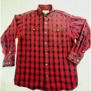 Duluth Trading Free Swingin Flannel 52007 Relaxed Fit Button Down Mens Sz Medium